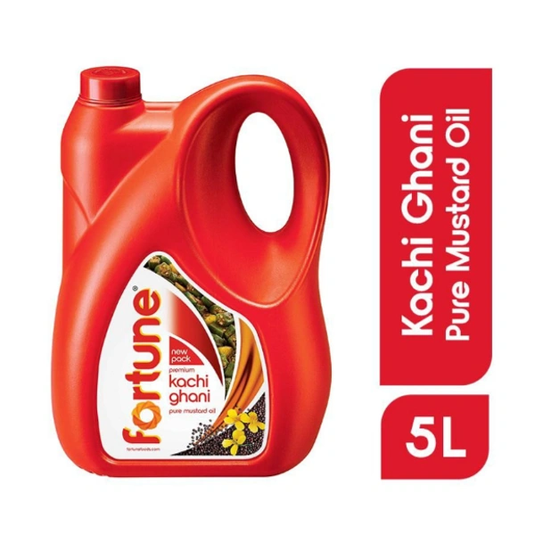 Fortune Kachi Ghani Pure Mustard Oil  - 5 ltr, 930